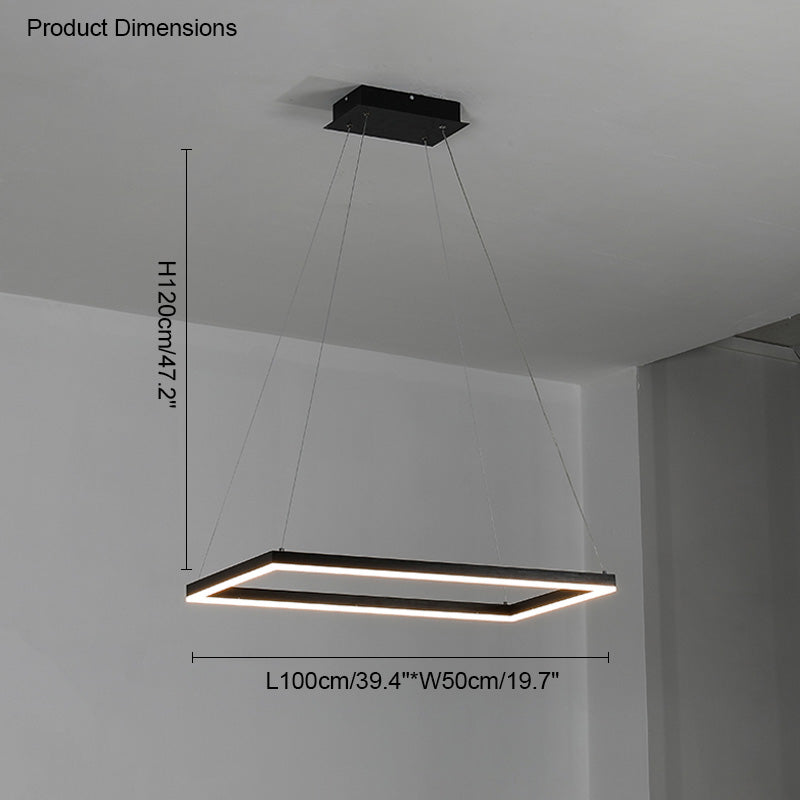 WOMO Lámparas Colgantes Rectangular Escalonado Negro-WM2120
