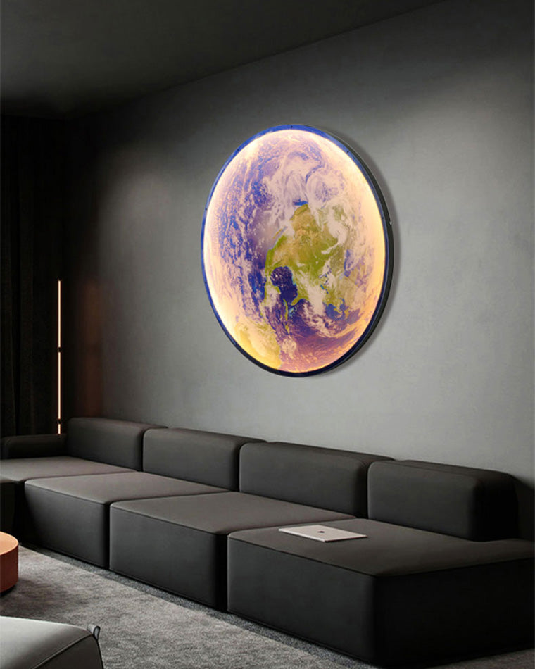 WOMO Aplique de pared redondo Luna/Tierra - WM6102