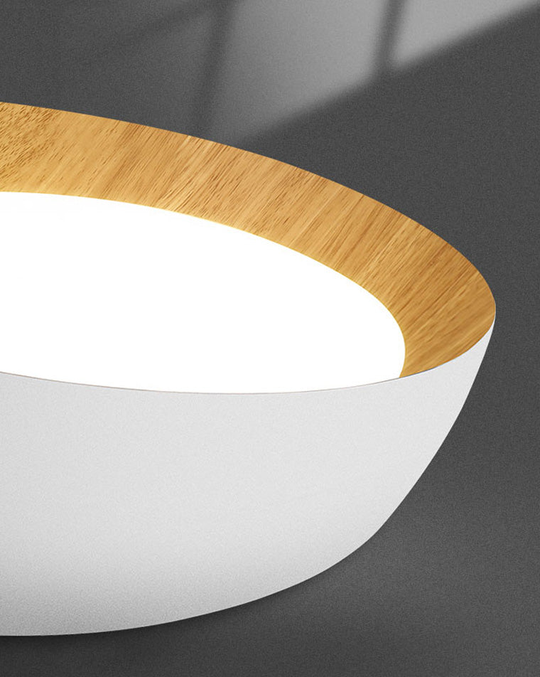 Lámpara de techo empotrada asimétrica WOMO con acabado de vetas de madera - WM1016