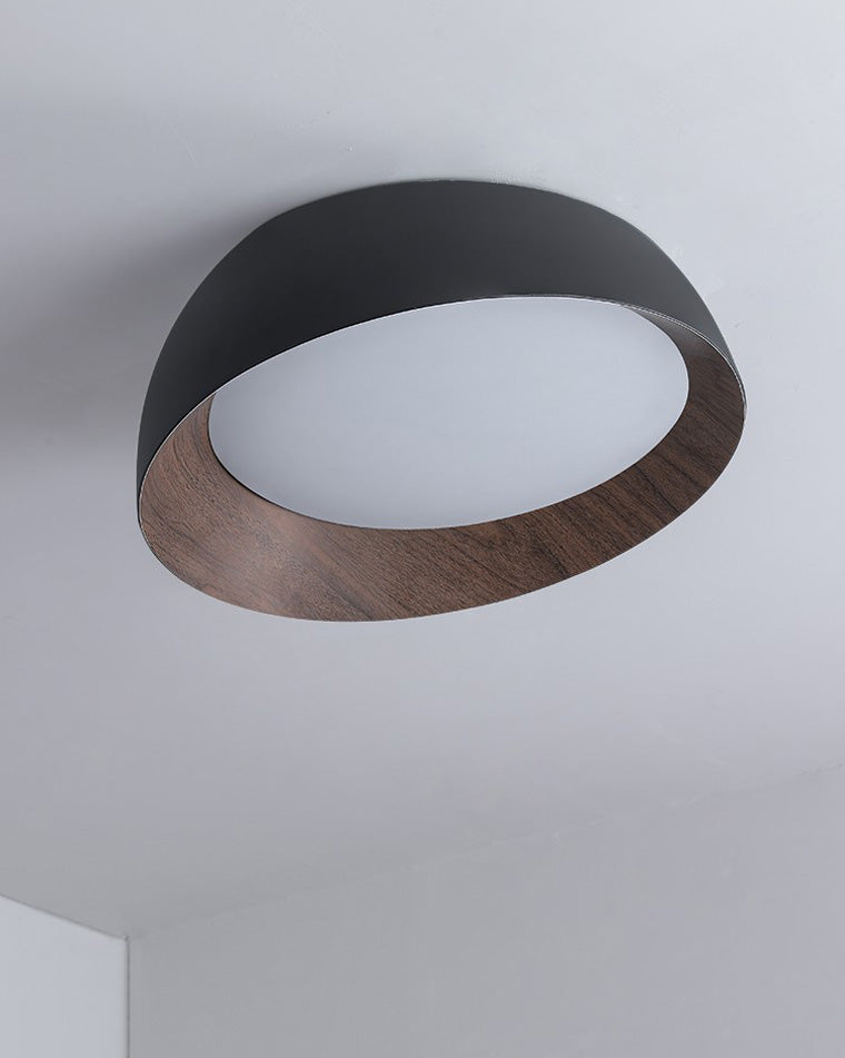 Lámpara de techo empotrada asimétrica WOMO con acabado de vetas de madera - WM1016