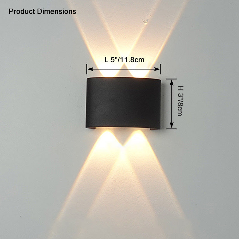 WOMO Aplique de pared para exteriores con iluminación vertical y horizontal - WM9084