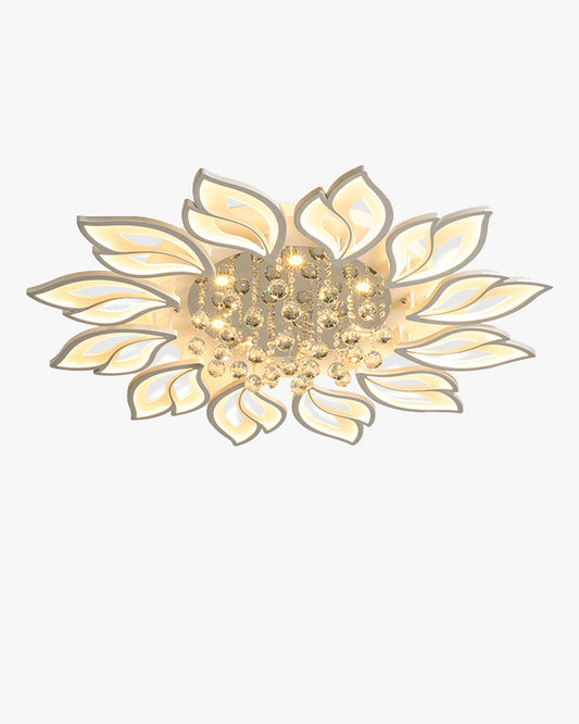 WOMO Lámpara de techo empotrada de cristal con diseño de flores grandes - WM1107