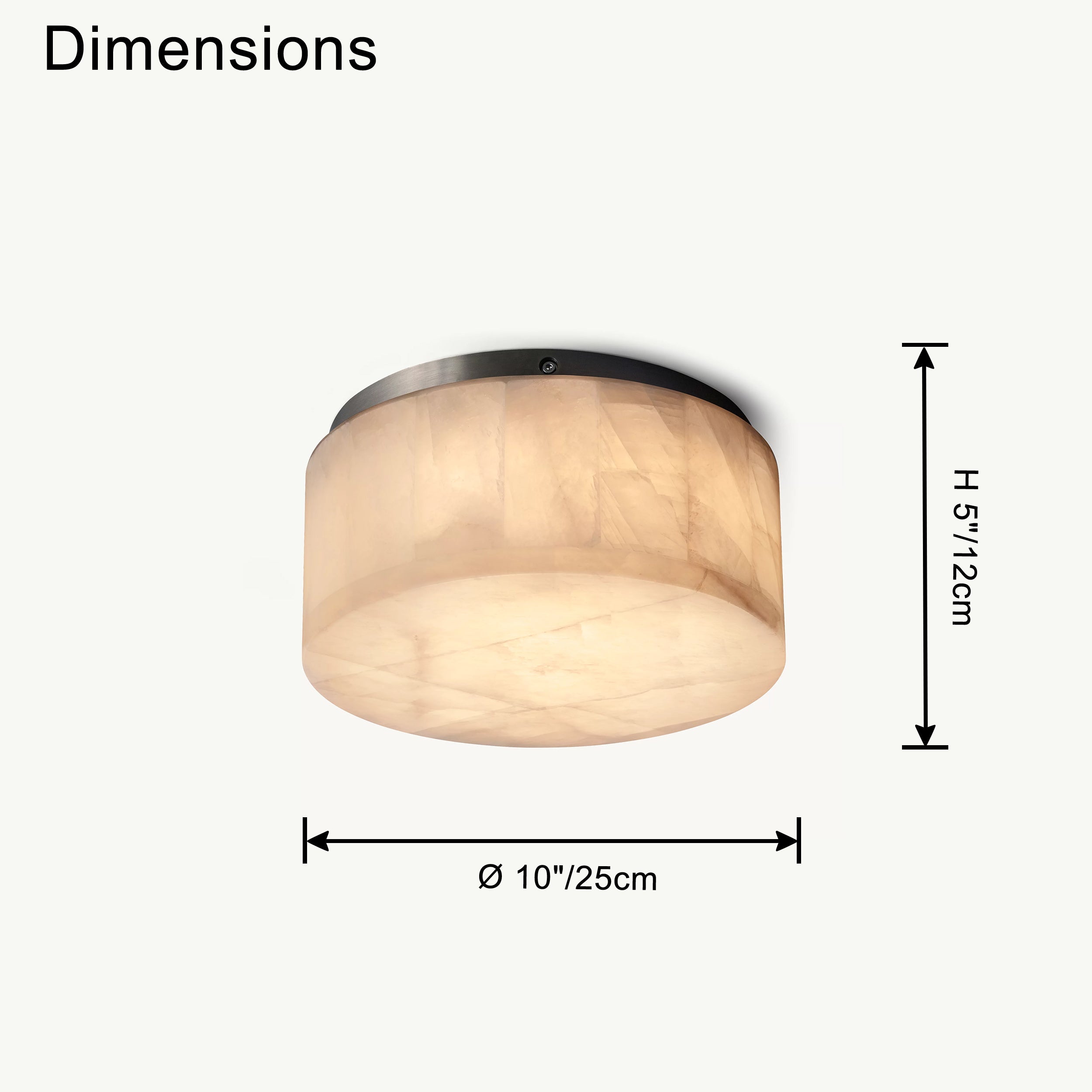 Lámpara de techo empotrada WOMO Drum Alabaster-WM1143