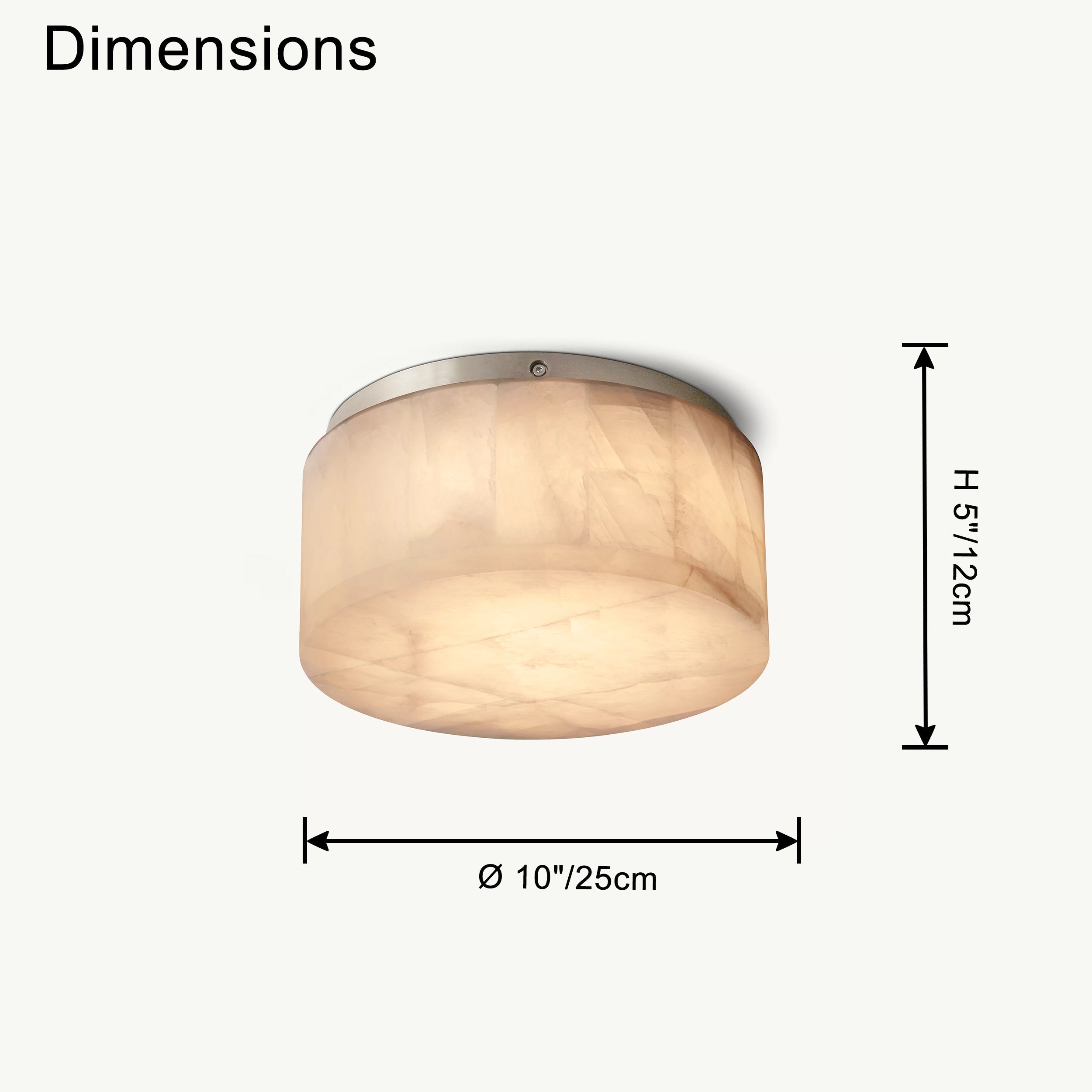 Lámpara de techo empotrada WOMO Drum Alabaster-WM1143