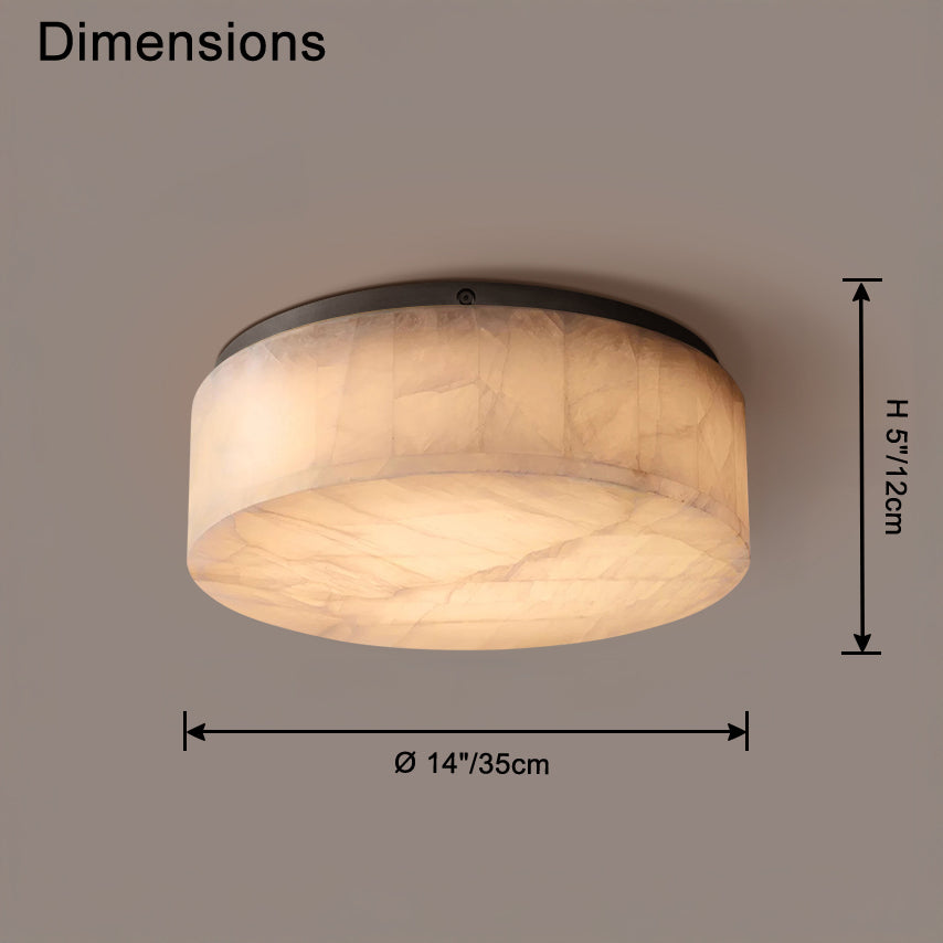 Lámpara de techo empotrada WOMO Drum Alabaster-WM1143