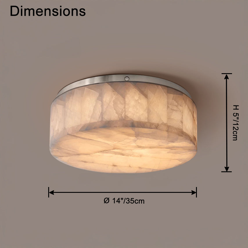 Lámpara de techo empotrada WOMO Drum Alabaster-WM1143