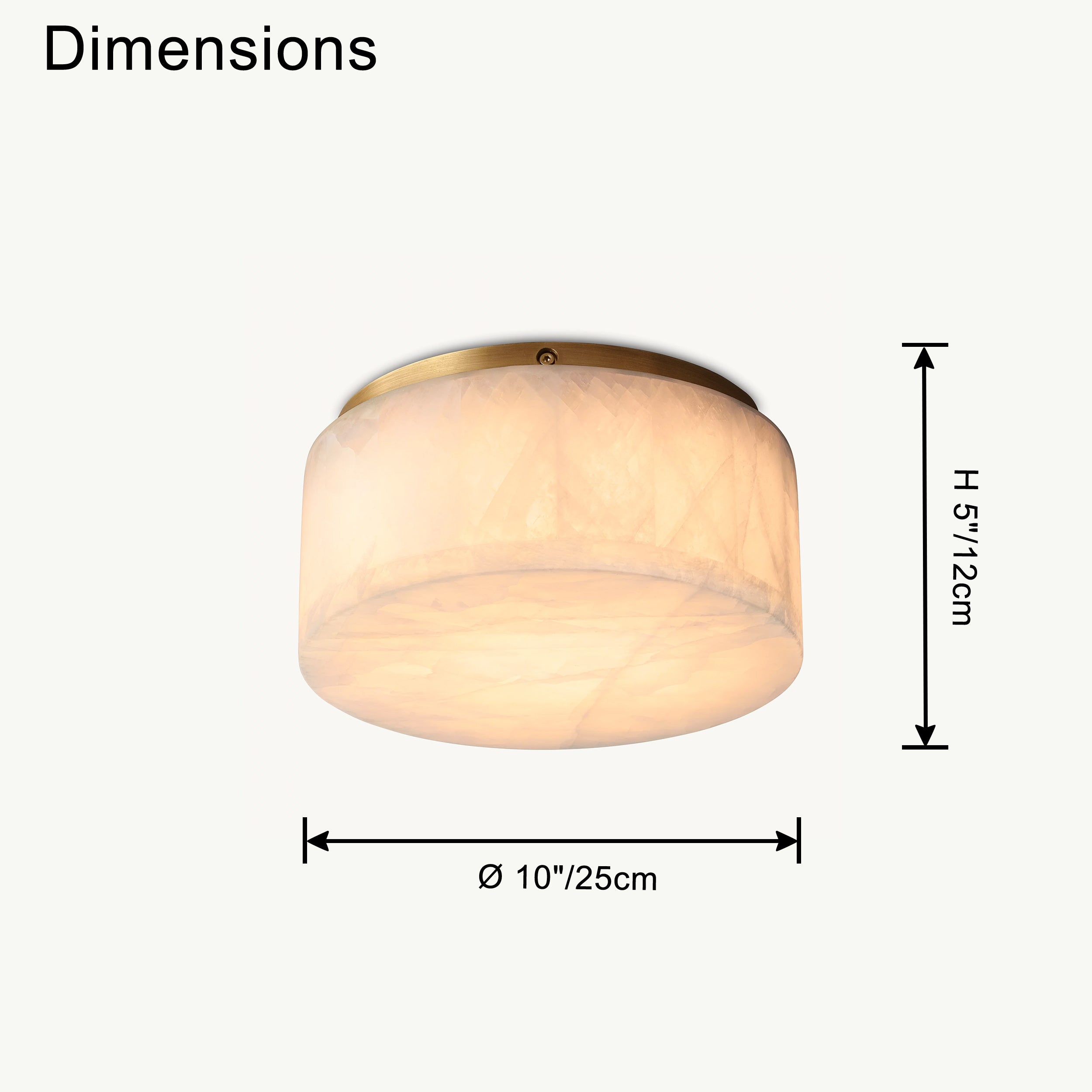 Lámpara de techo empotrada WOMO Drum Alabaster-WM1143