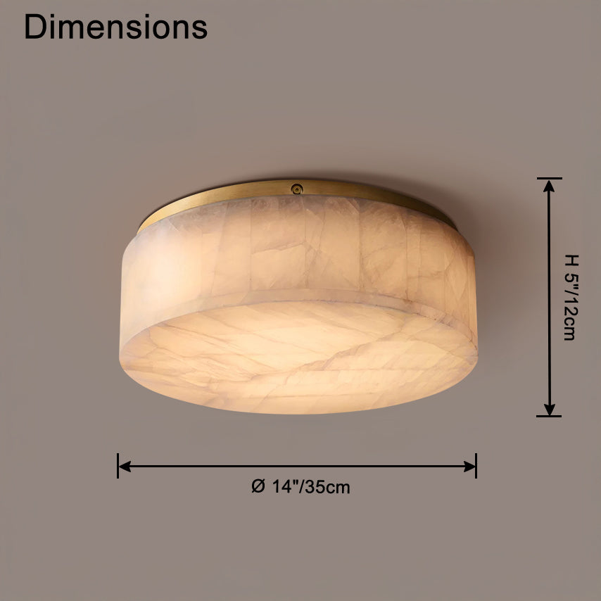 Lámpara de techo empotrada WOMO Drum Alabaster-WM1143