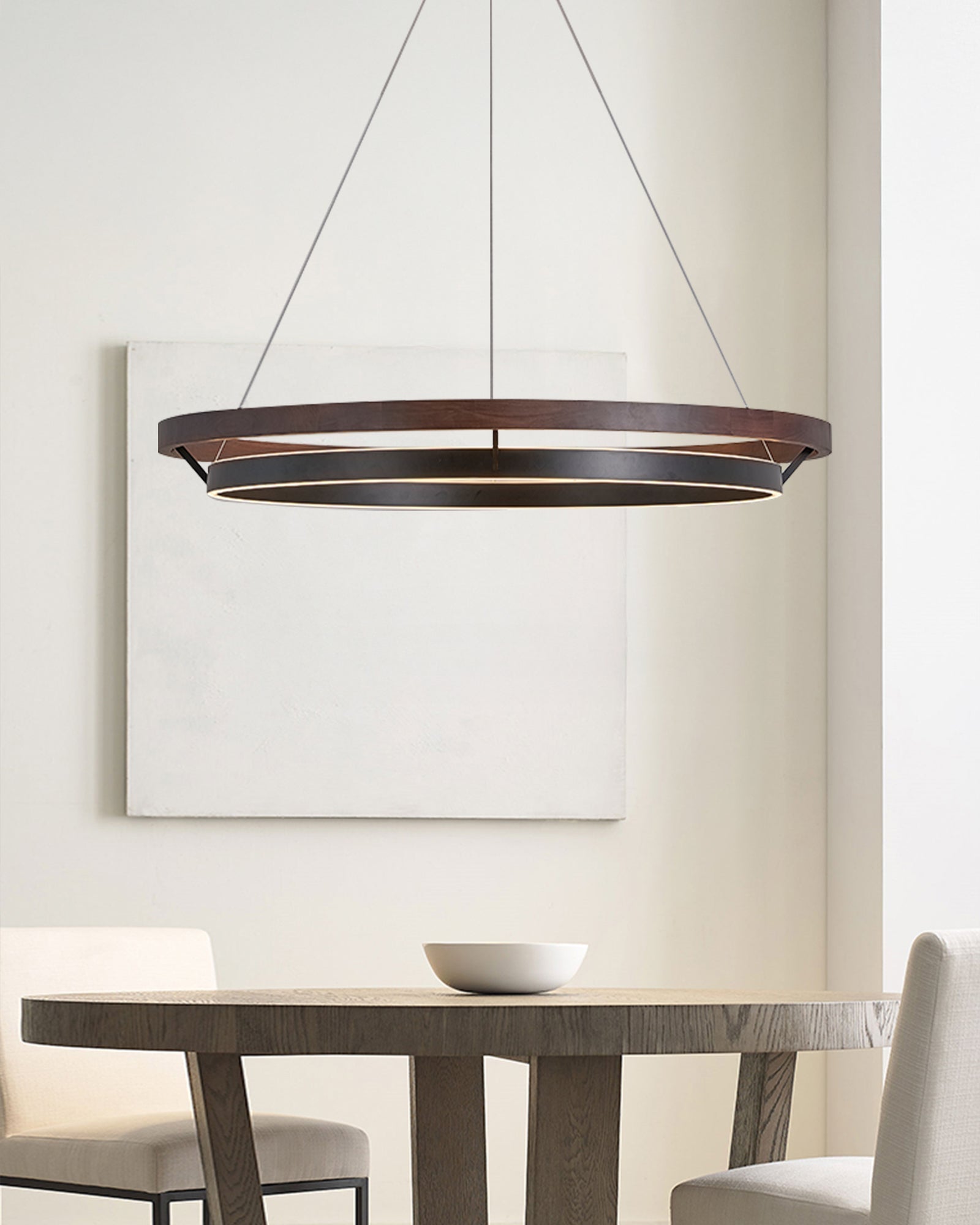 WOMO Lámparas Colgantes LED Circular de Madera - WM2492