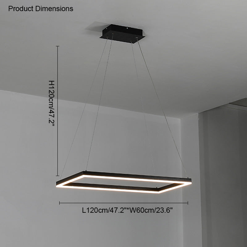 WOMO Lámparas Colgantes Rectangular Escalonado Negro-WM2120