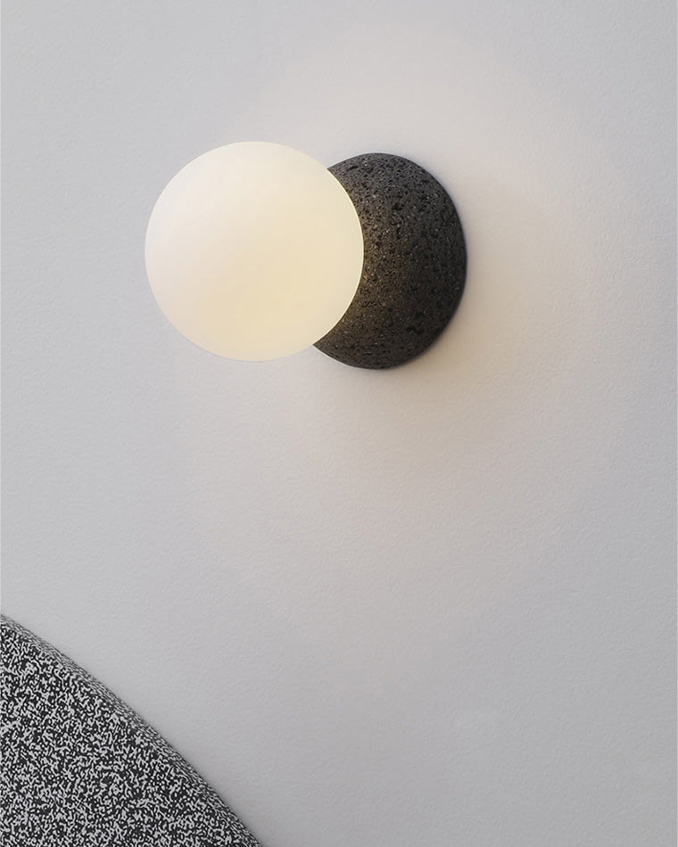 Aplique de pared WOMO con globo de cristal blanco y negro - WM6103