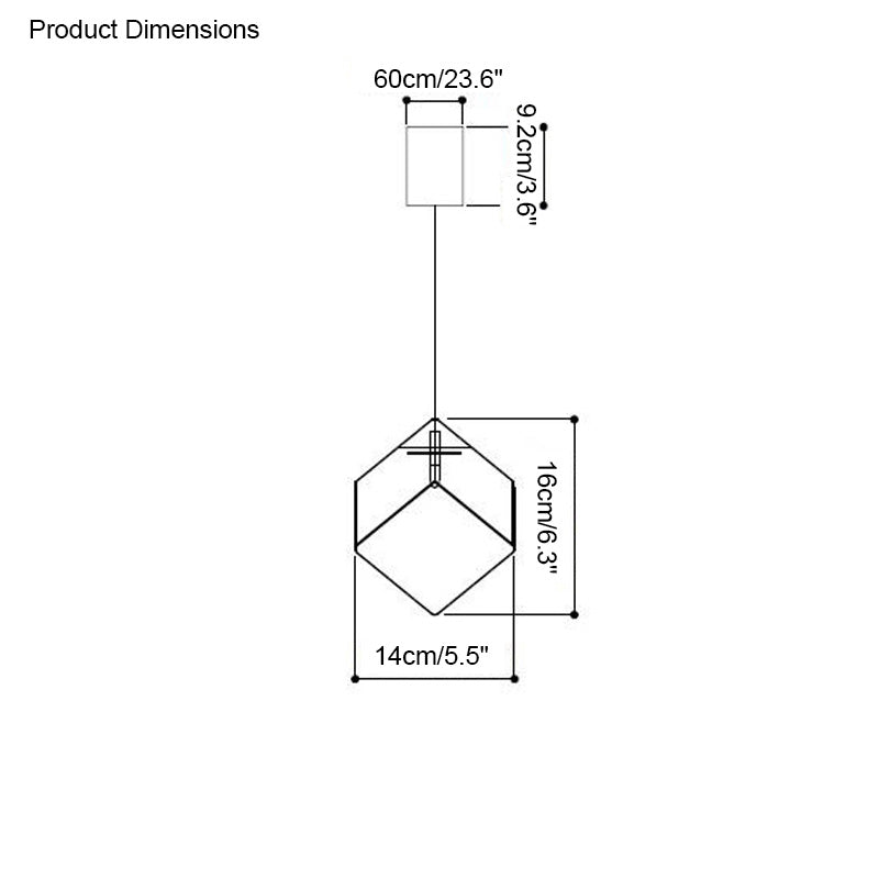WOMO Lámparas Colgantes de Vidrio con Textura Cubo de Hielo-WM2150