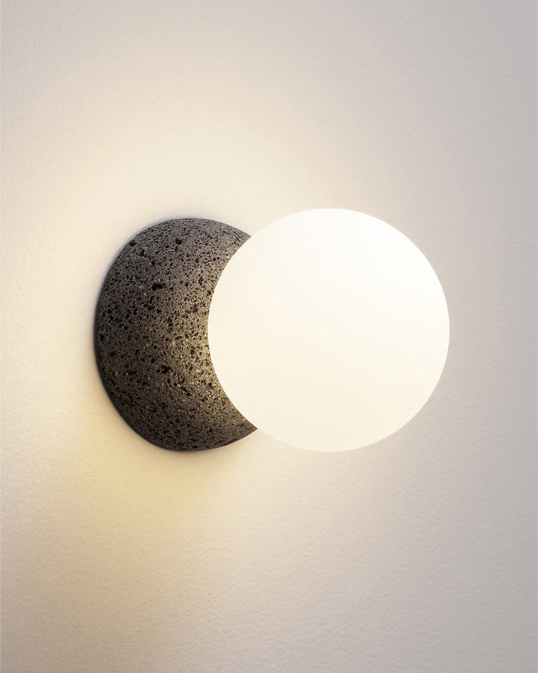 Aplique de pared WOMO con globo de cristal blanco y negro - WM6103