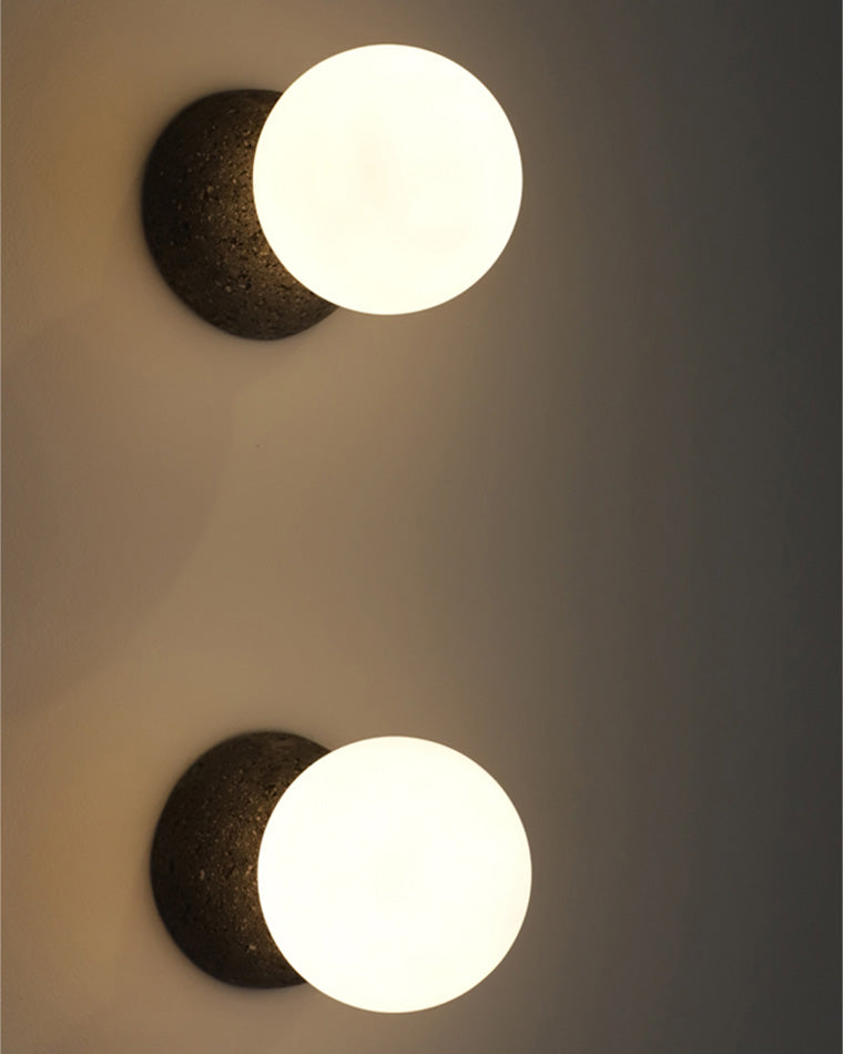 Aplique de pared WOMO con globo de cristal blanco y negro - WM6103