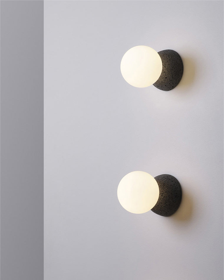Aplique de pared WOMO con globo de cristal blanco y negro - WM6103