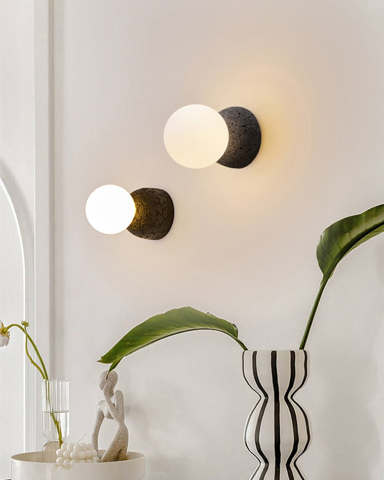 Aplique de pared WOMO con globo de cristal blanco y negro - WM6103