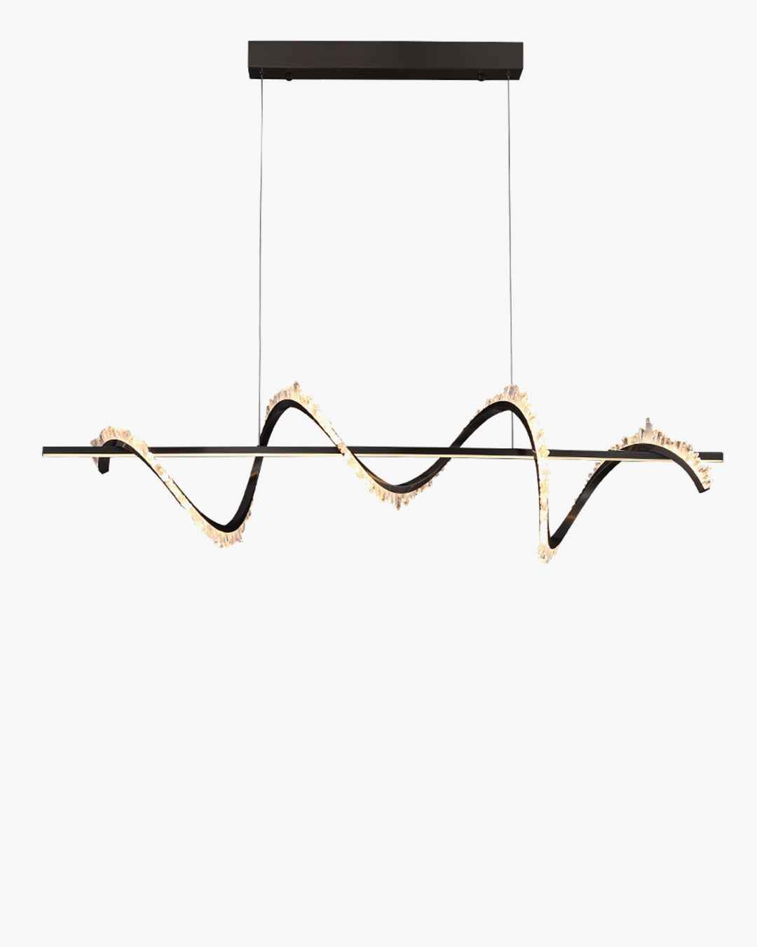 Lámpara de araña lineal de cristal WOMO Swirl-WM2713