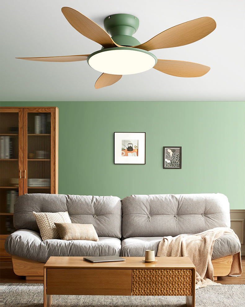 Ventilador de techo WOMO de 5 aspas de perfil bajo con lámpara - WM5194