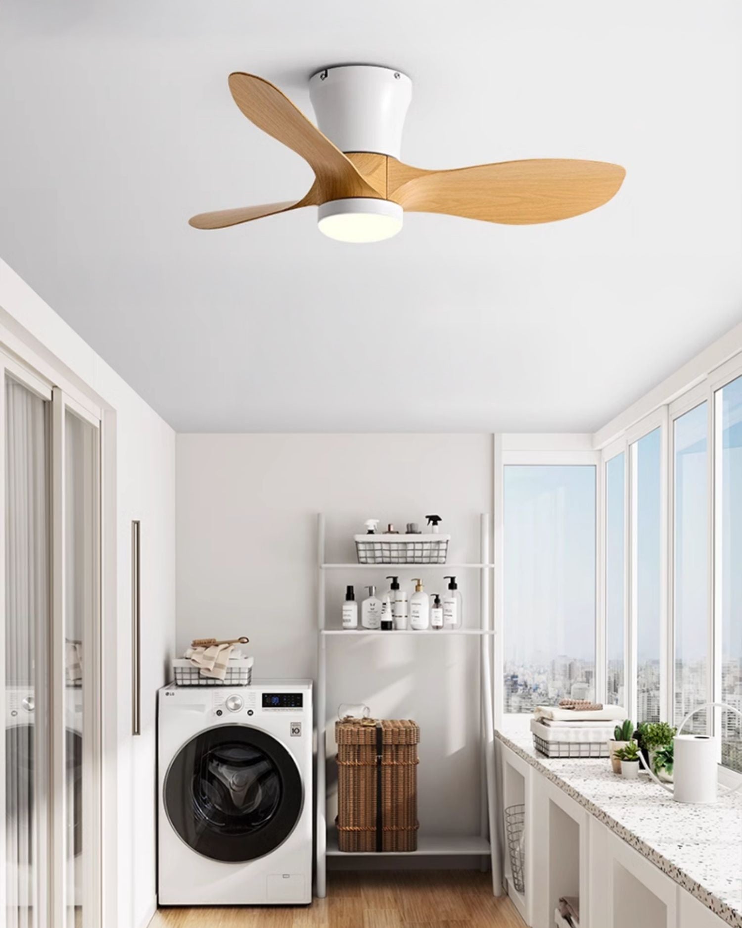 Ventilador de techo pequeño WOMO de 3 aspas con lámpara - WM5218
