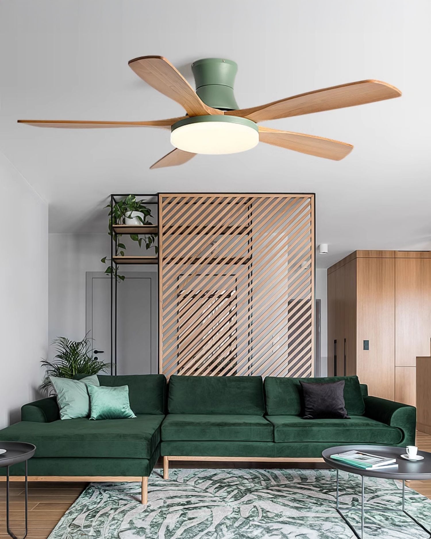 Ventilador de techo con lámpara de perfil bajo WOMO moderno - WM5198