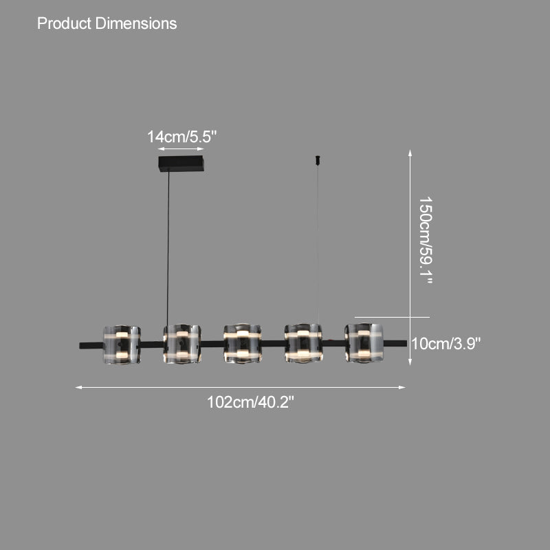 WOMO Lámparas Colgantes Lineal Cristal y Latón-WM2219B