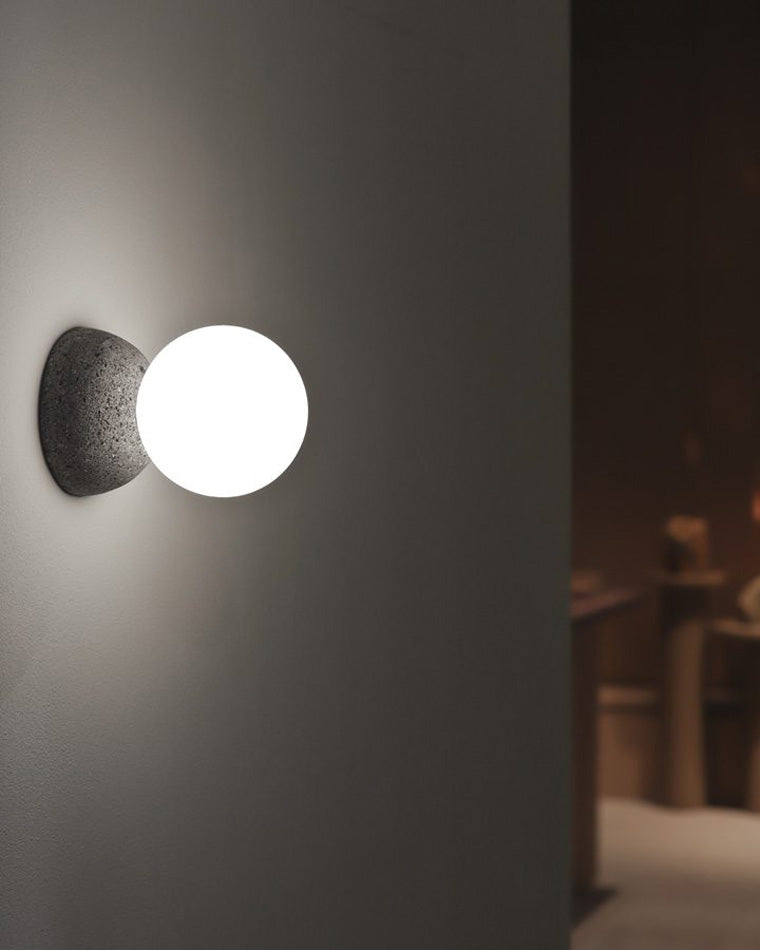 Aplique de pared WOMO con globo de cristal blanco y negro - WM6103