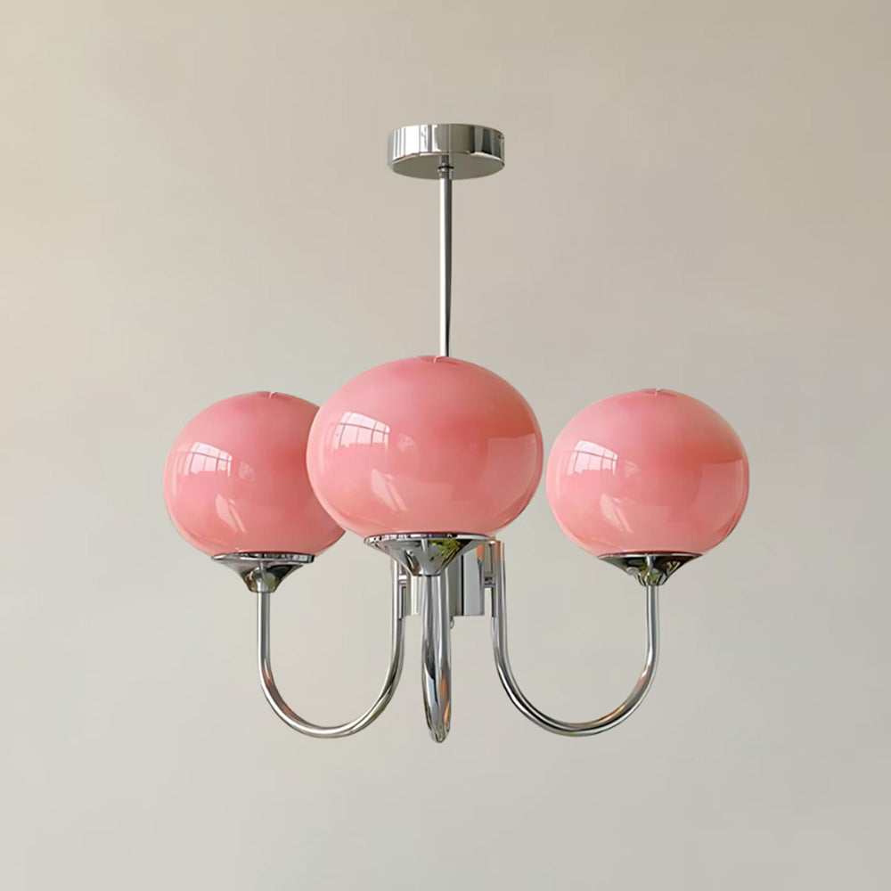 WOMO Lámparas Colgantes de Brazo con Globo de Cristal Rosa-WM2052