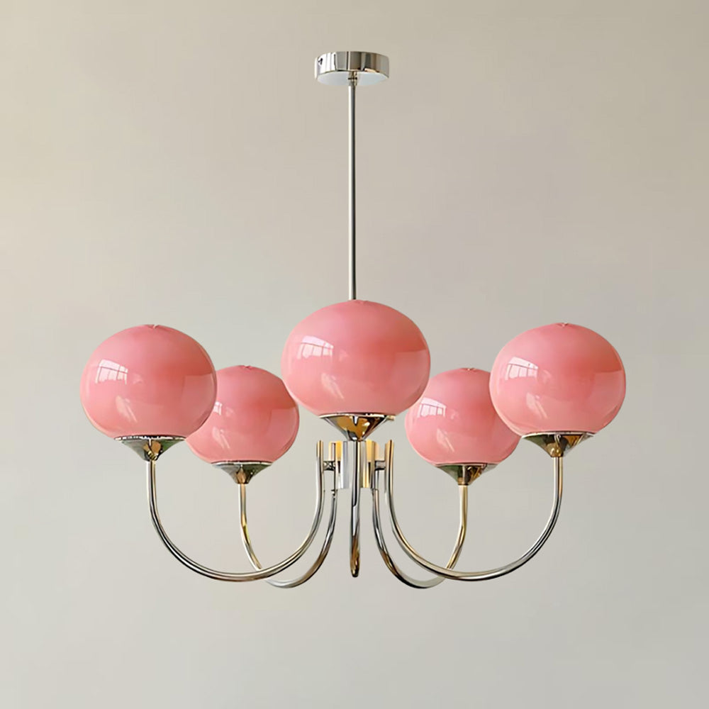 WOMO Lámparas Colgantes de Brazo con Globo de Cristal Rosa-WM2052