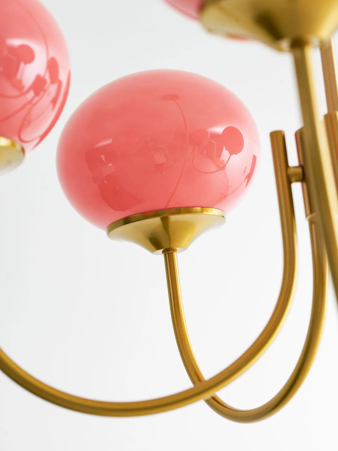 WOMO Lámpara de brazos curvos y globos de vidrio rosa - WM2052