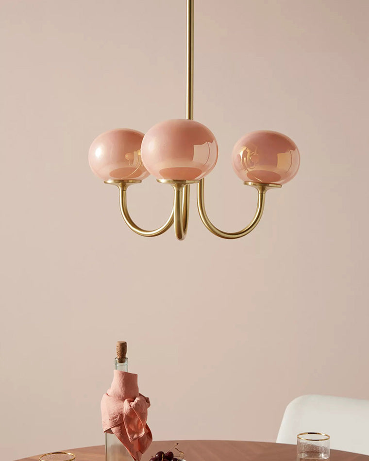WOMO Lámparas Colgantes de Brazo con Globo de Cristal Rosa-WM2052