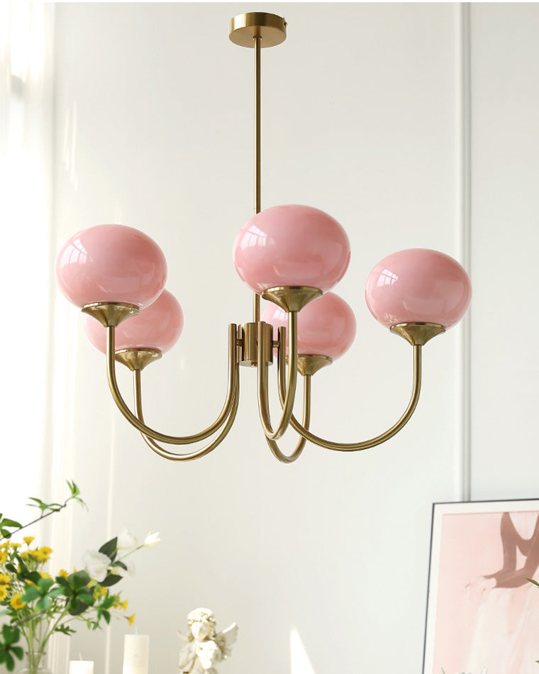 WOMO Lámparas Colgantes de Brazo con Globo de Cristal Rosa-WM2052