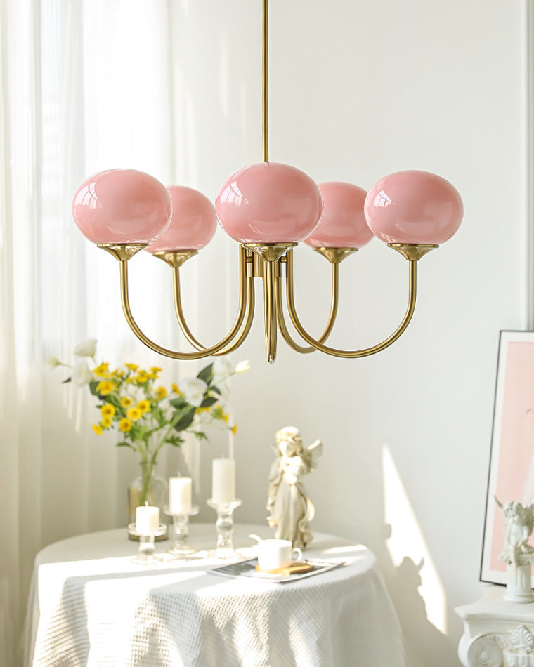 WOMO Lámparas Colgantes de Brazo con Globo de Cristal Rosa-WM2052