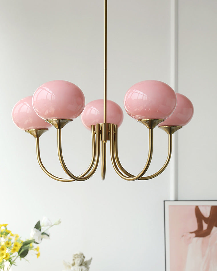WOMO Lámparas Colgantes de Brazo con Globo de Cristal Rosa-WM2052