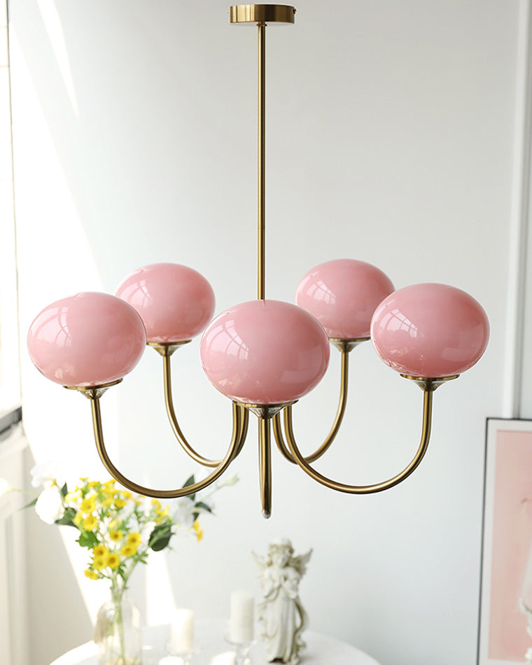 WOMO Lámparas Colgantes de Brazo con Globo de Cristal Rosa-WM2052