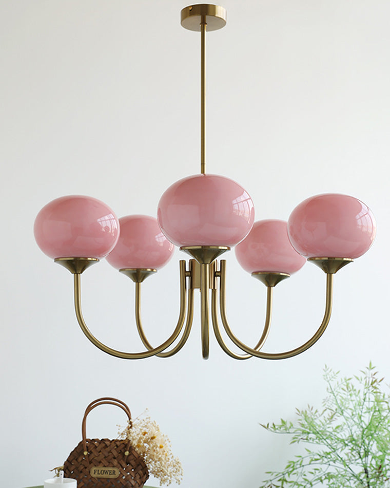 WOMO Lámparas Colgantes de Brazo con Globo de Cristal Rosa-WM2052