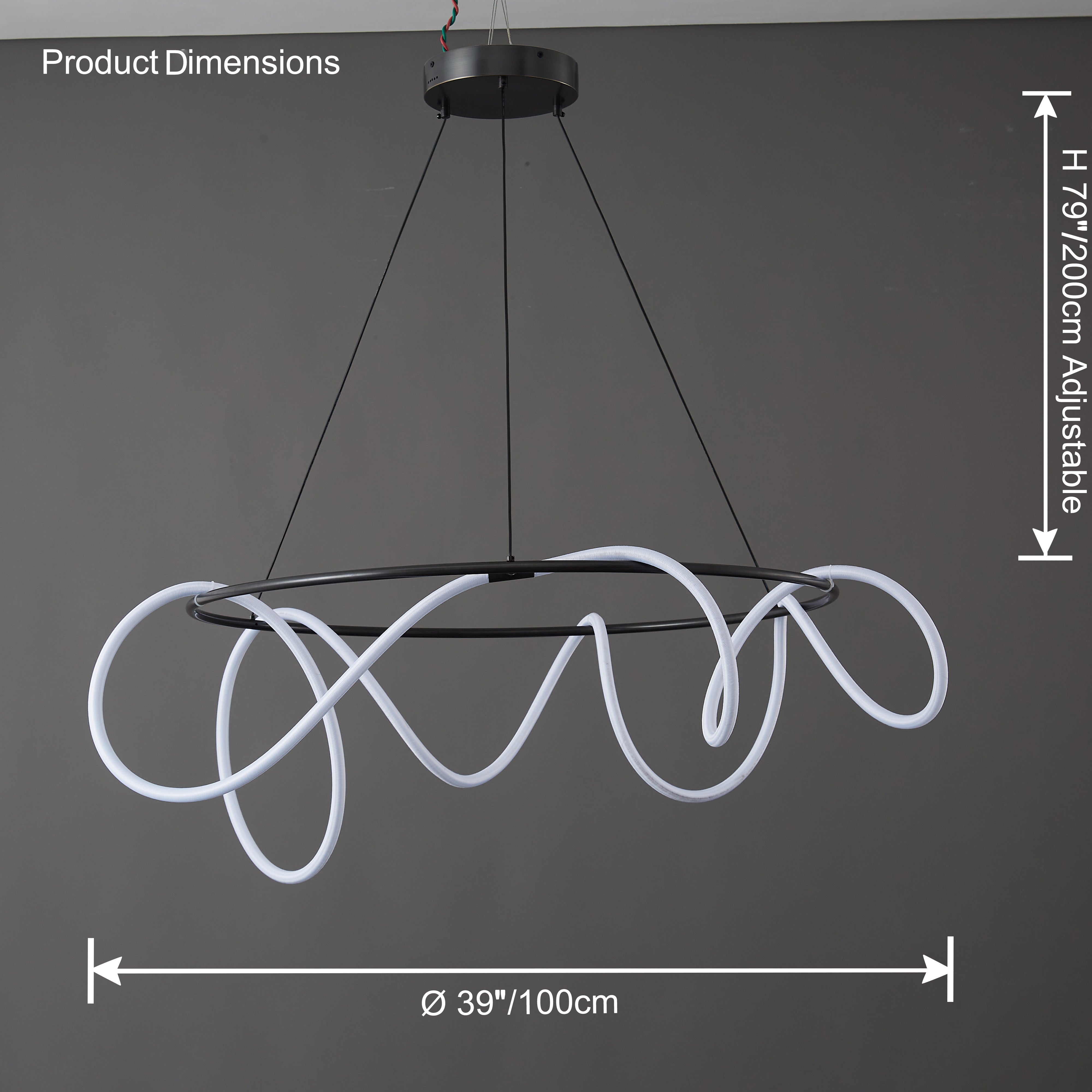 WOMO Lámpara de araña redonda con LED de cuerda - WM2059b