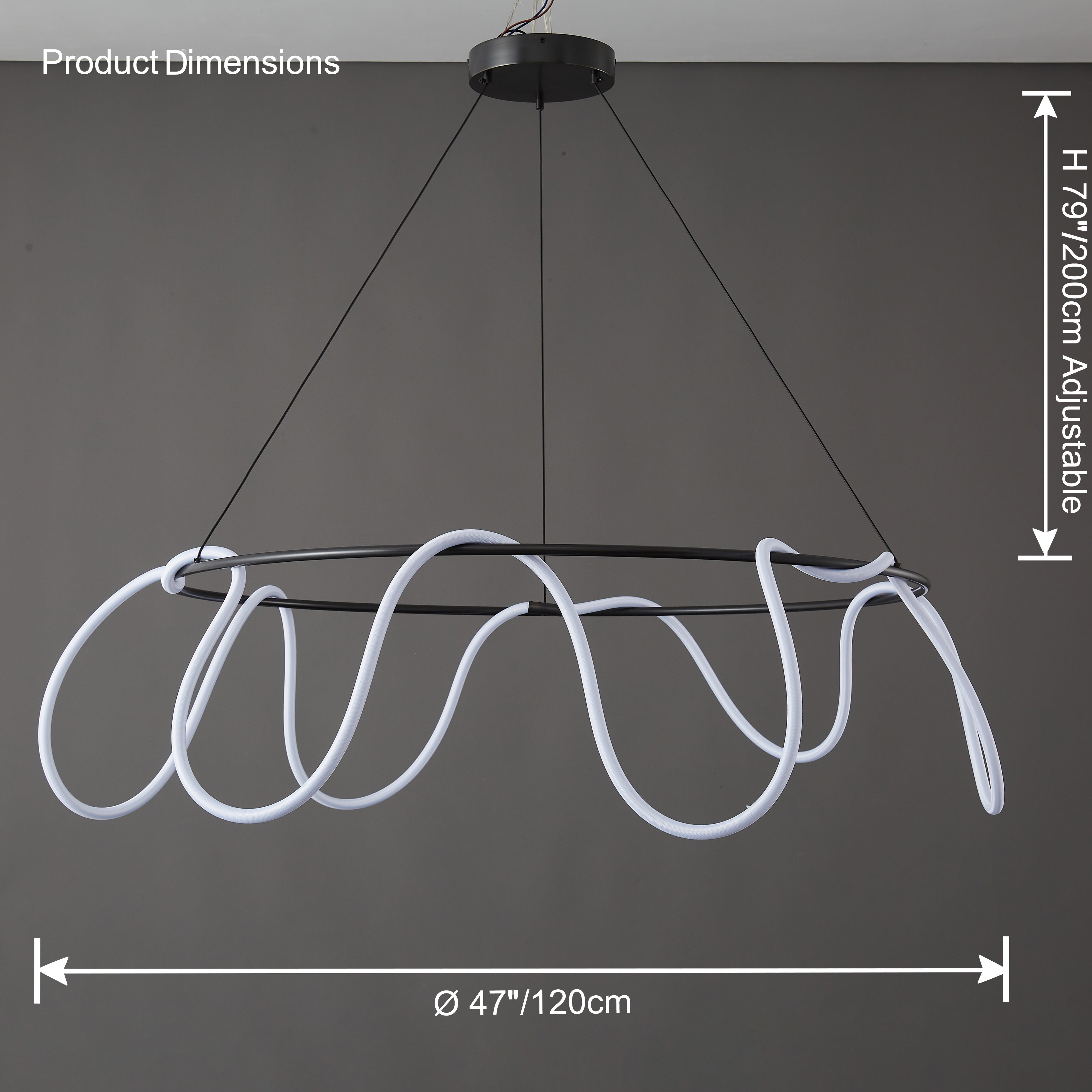 WOMO Lámpara de araña redonda con LED de cuerda - WM2059b