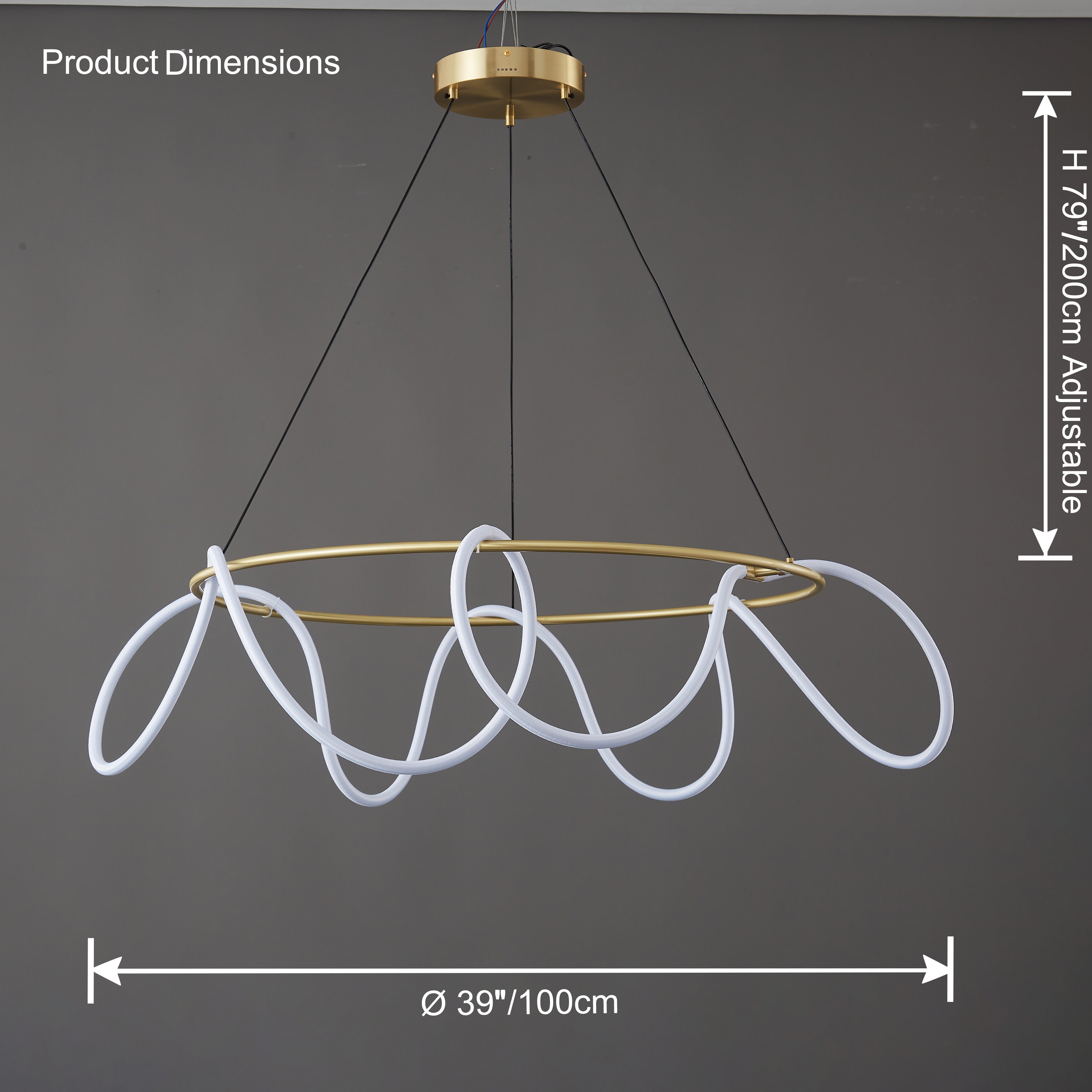WOMO Lámpara de araña redonda con LED de cuerda - WM2059b