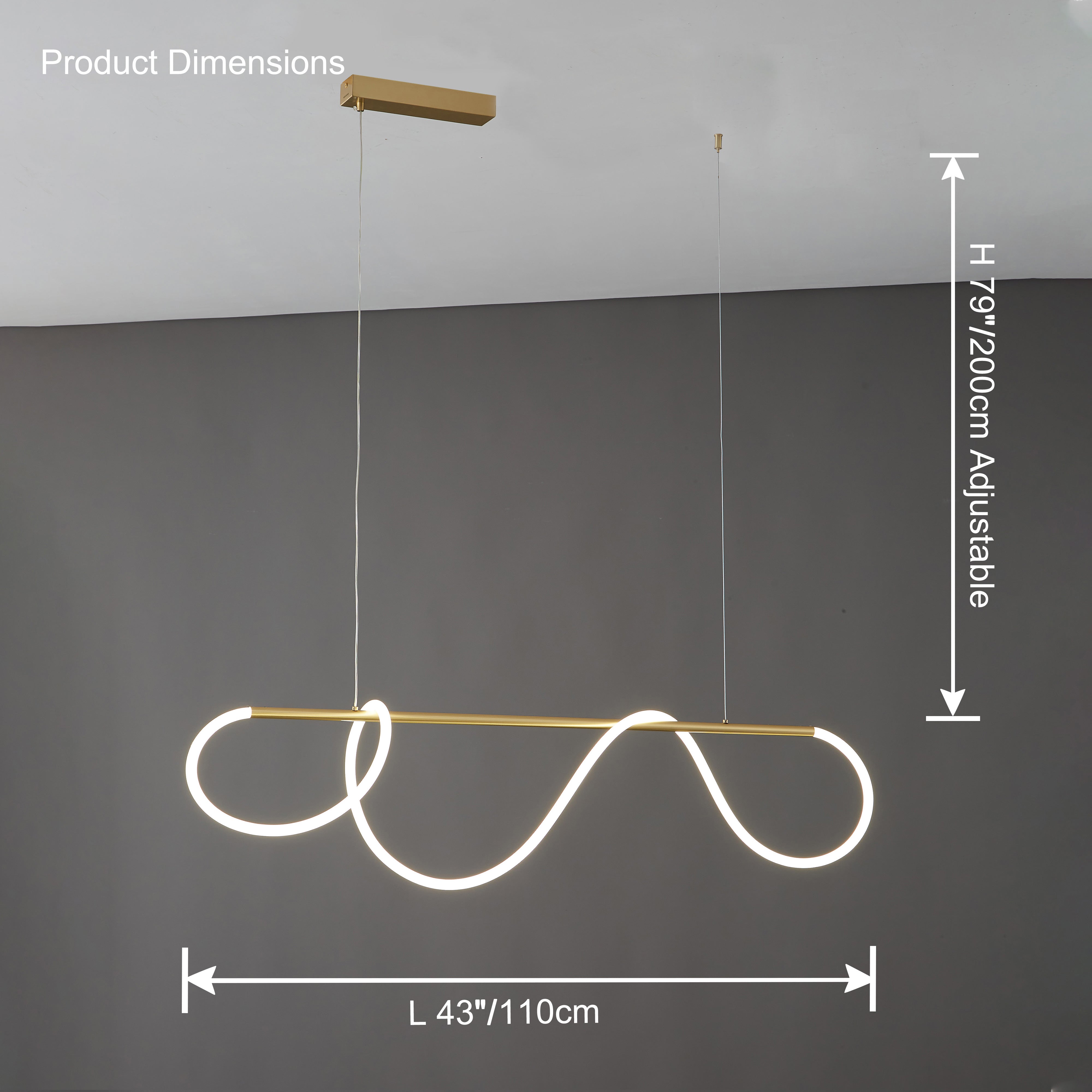 WOMO Lámparas Colgantes LED Laton Barra-WM2059a