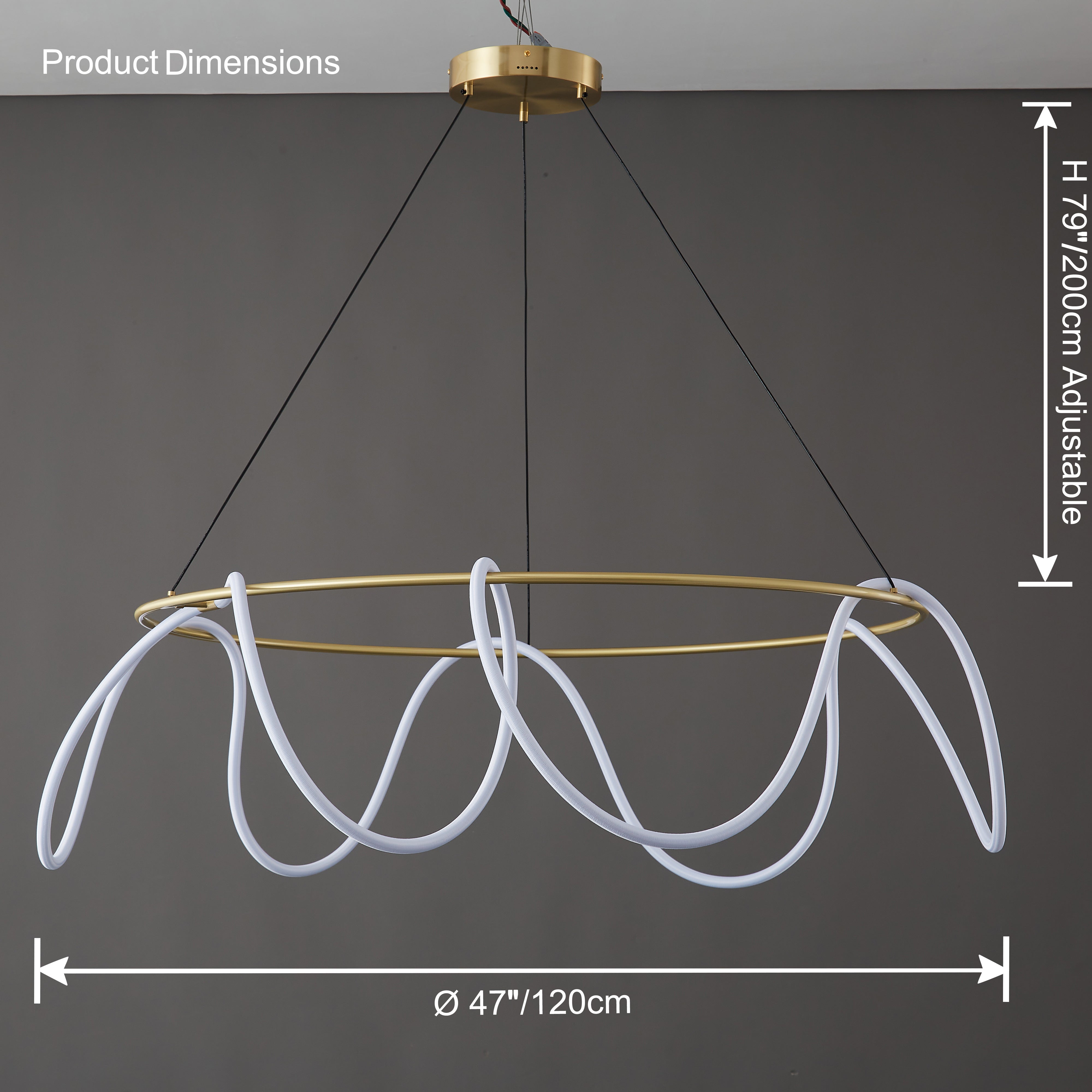 WOMO Lámpara de araña redonda con LED de cuerda - WM2059b