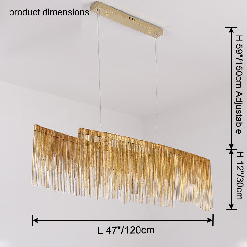 WOMO Lámpara de araña lineal con flecos - WM2062b
