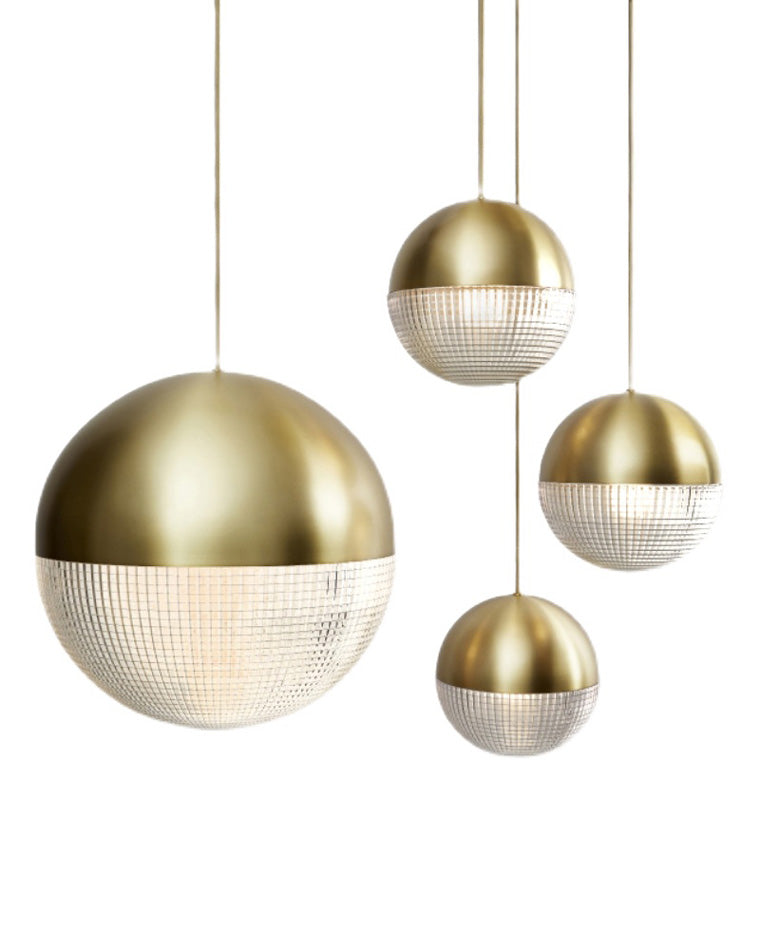 WOMO Lámparas Colgantes de Globo Cristal Prismático/Lechoso-WM2065