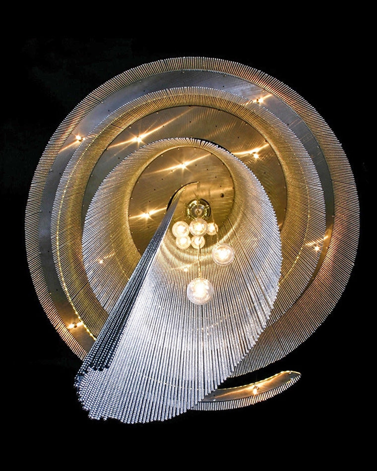 Lámpara de araña WOMO Spiral Tassel para recibidor - WM2067