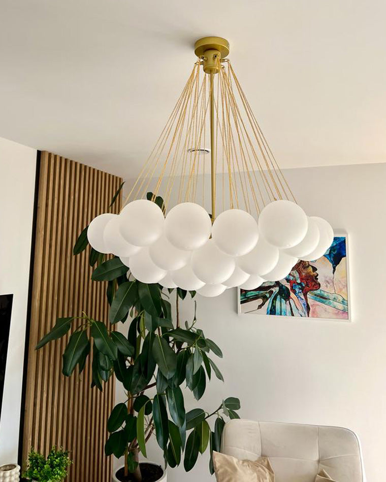 Lámpara de araña WOMO Cluster con burbujas de vidrio esmerilado - WM2068