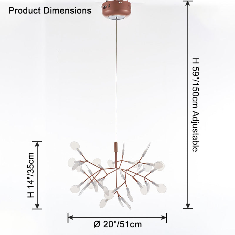 WOMO Lámpara de araña Heracleum/Luciérnaga - WM2072