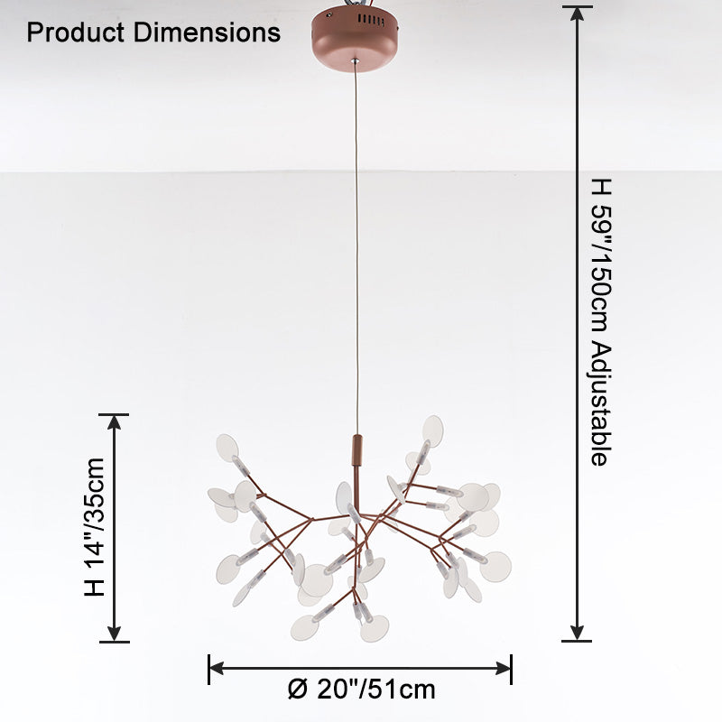 WOMO Lámpara de araña Heracleum/Luciérnaga - WM2072