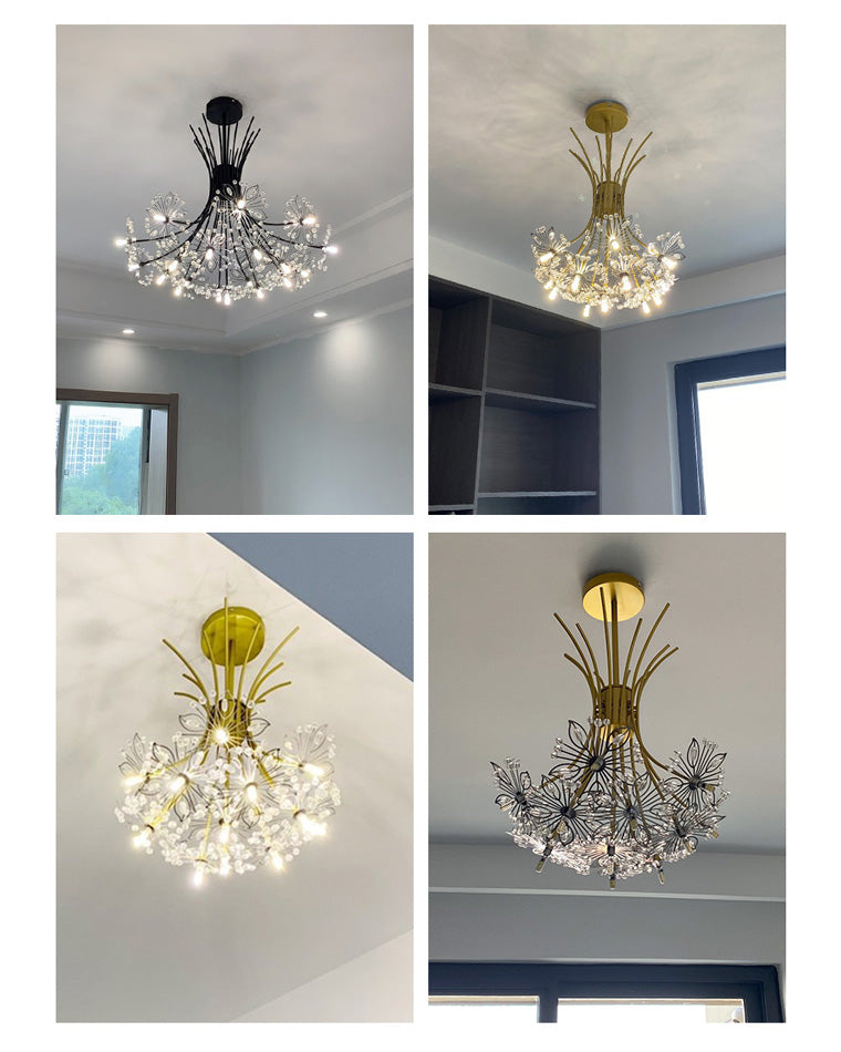 WOMO Lámparas Colgantes de Cristal con Ramillete de Gypsophila-WM2077