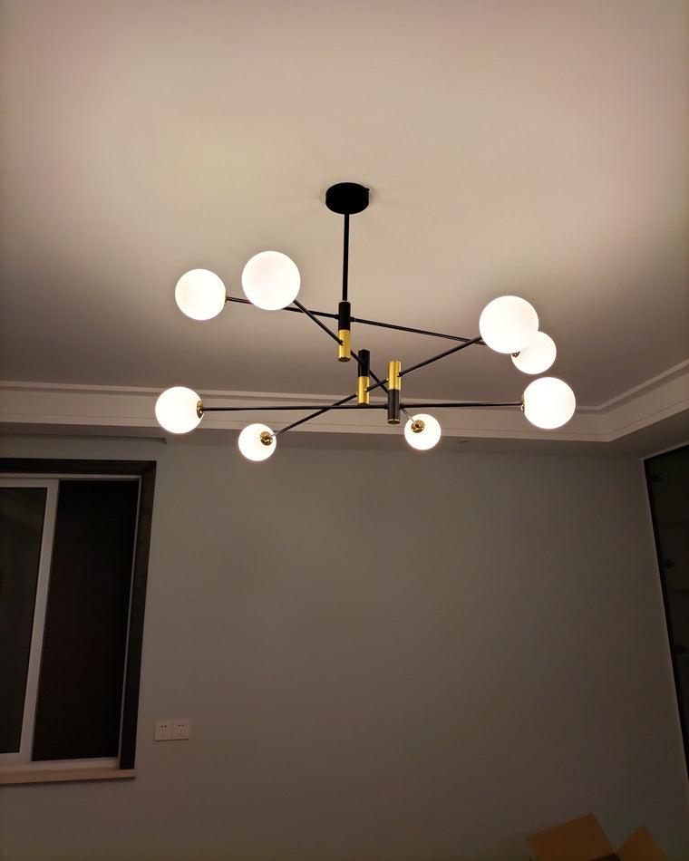 Lámpara de araña WOMO con globo de cristal opalino - WM2081
