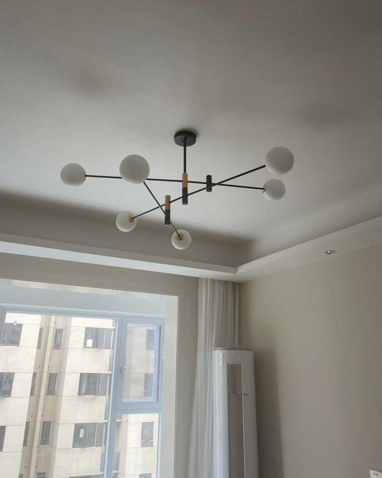 Lámpara de araña WOMO con globo de cristal opalino - WM2081