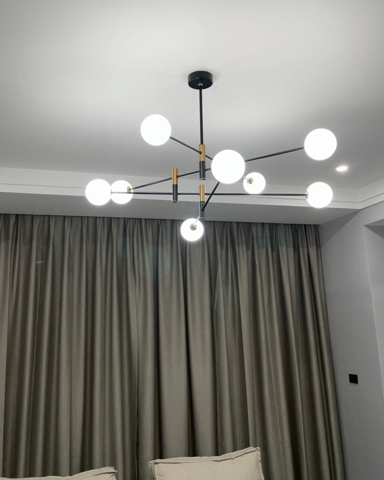 Lámpara de araña WOMO con globo de cristal opalino - WM2081